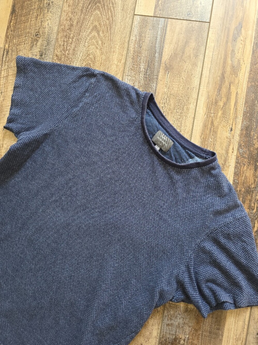 Peter Werth - Gatton Knit T-Shirt - L - Slate Blue Textured Mod UK High Street